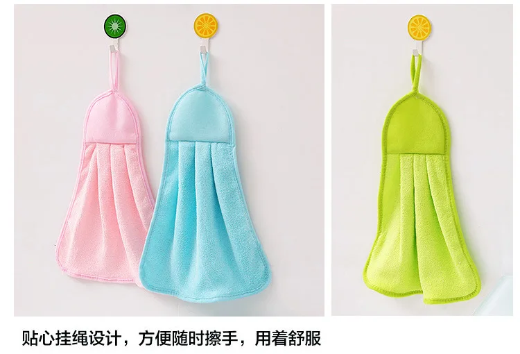 Плотное, не линяющее, Коралловое, бархатное полотенце для рук, новое, стильное, чистящее, подвешенное, Коралловое, бархатное, тряпка
