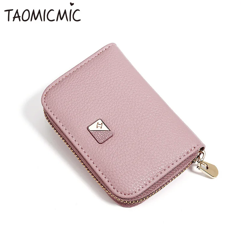 Zipper coin purse Card package Accordion bag Wallet PU leather solid color mini wallet Fashion creative card package - Цвет: lqb55-2