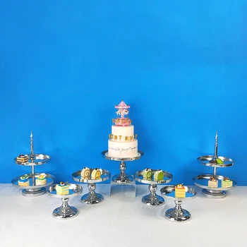 

2019 Mirror Cake Stand Mirror Wedding Plate Decorative Glass Plate For Decoration Dessert Silver /GoldCake Mirror Serving Tray