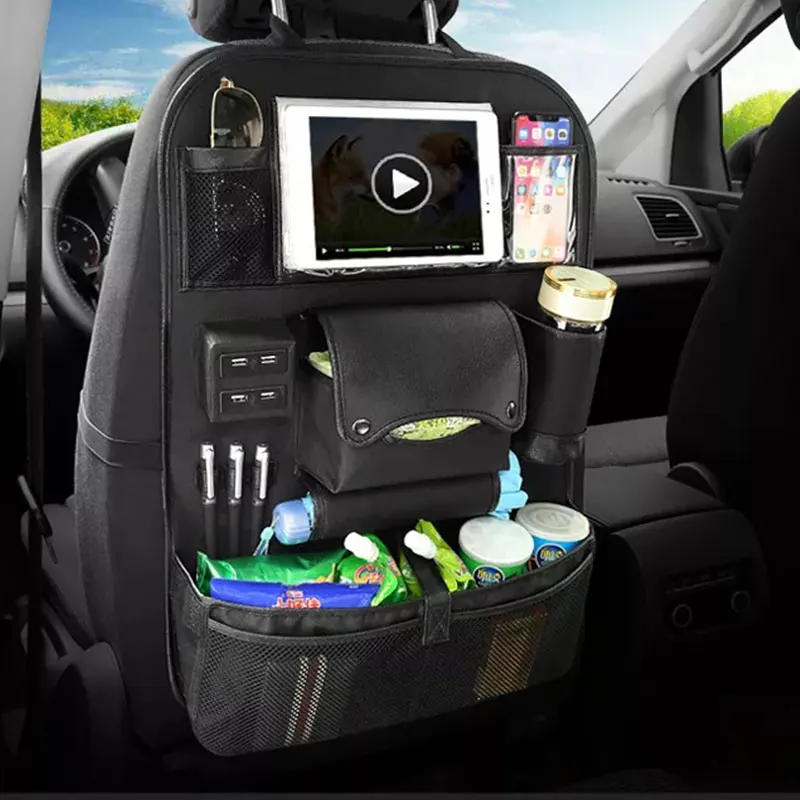 Vehemo 4 USB автоматическое хранение сумка зарядка сумка на спинку кресла анти-грязный коврик Автомобильная подвесная сумка для автомобиля мульти-карманный водонепроницаемый