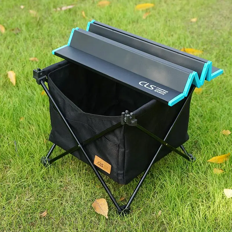 Outdoor Foldable Table With Storage Bag Aluminum Outdoor Picnic Folding Table Camping Desk With Waterproof Tableware Cloth