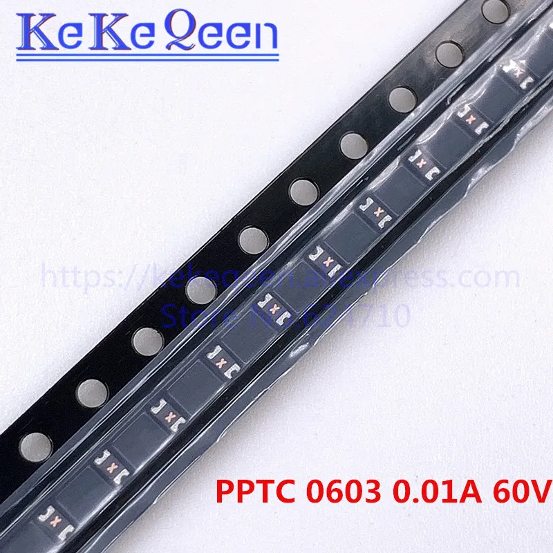 Fusível 10ma 60v Smt Smd Pptc Reajustável Fusíveis 100pcs Ptc 0603 0.01a