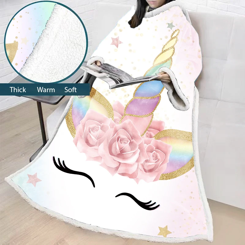 Super Warm & Comfortable Plush Hooded Blanket with Sleeves