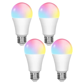 

4Pcs A21 Tuya Smart Wifi Bulb B22 1000Lm RGB 2700K to 6500K 10W Bulb Can Compatible Alexa Google Home