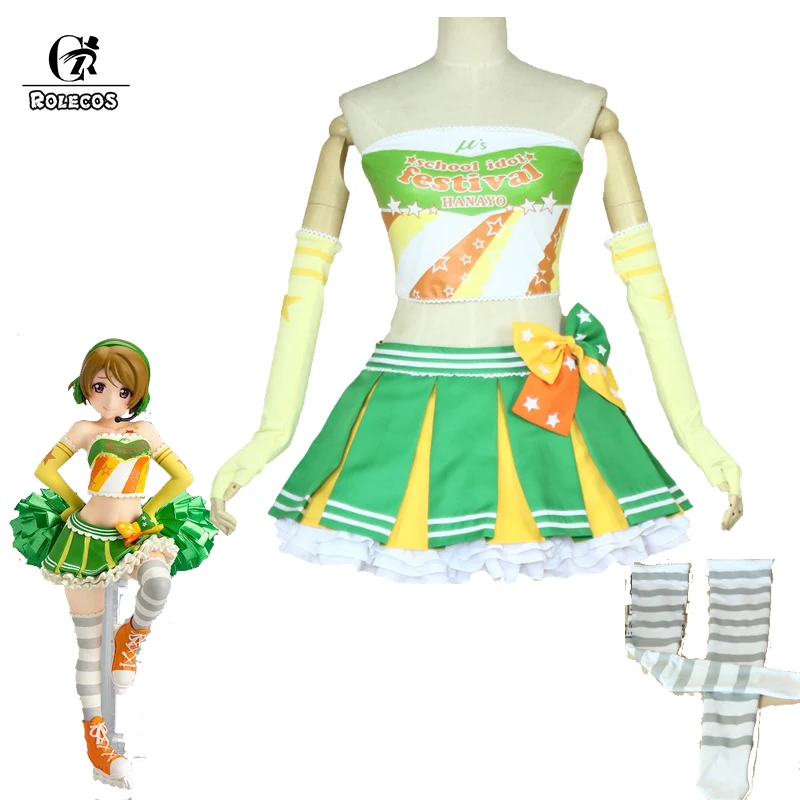 ROLECOS аниме Love Live Cheerleader Hanayo Koizumi Косплей Костюм Униформа для Хэллоуина полный