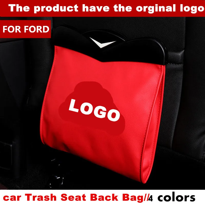 

Led Dual-use Storage Bag Car Vehicle Trash Rubbish Bin For Ford logo Focus 2 3 Fusion Fiesta ST Mondeo