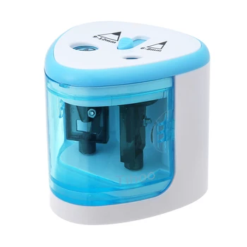 

1Pcs Blue Double Hole Automatic Pencil Sharpener Stationery Electric Pencil Sharpener Kids Student Home Office School Supplies