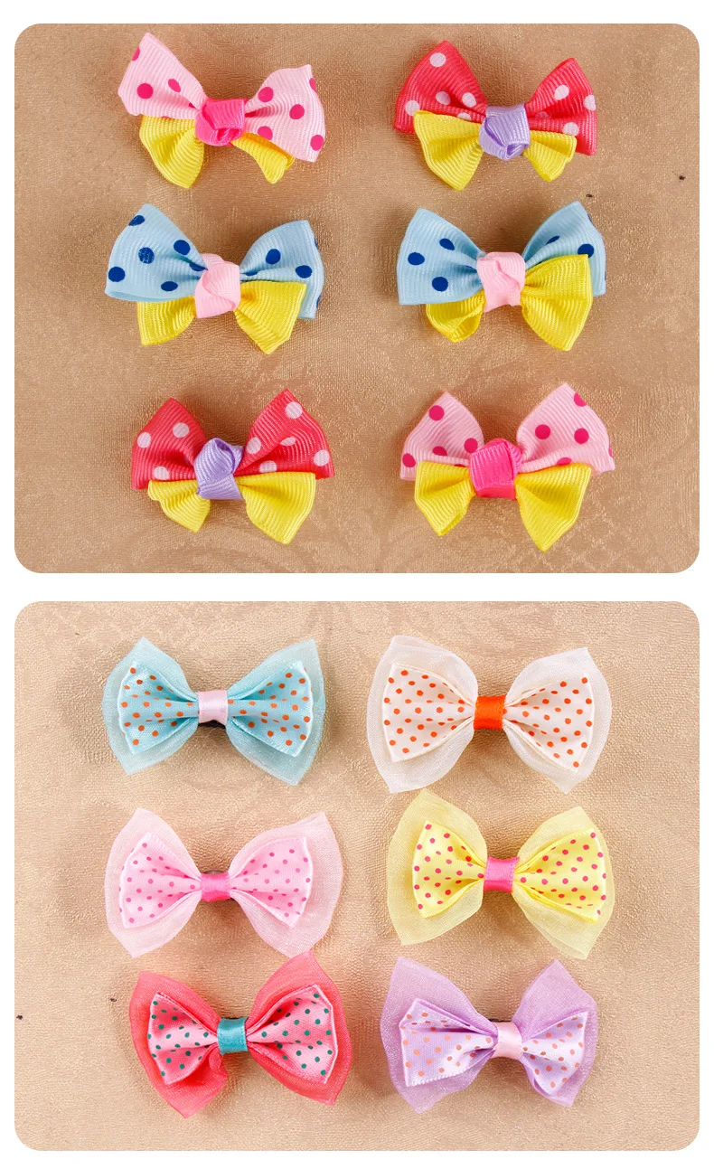 Currently Available Creative Accessories Wholesale Pet Accessories Fresh Delicate Pet Hairpin Small Bow Dog Barrettes