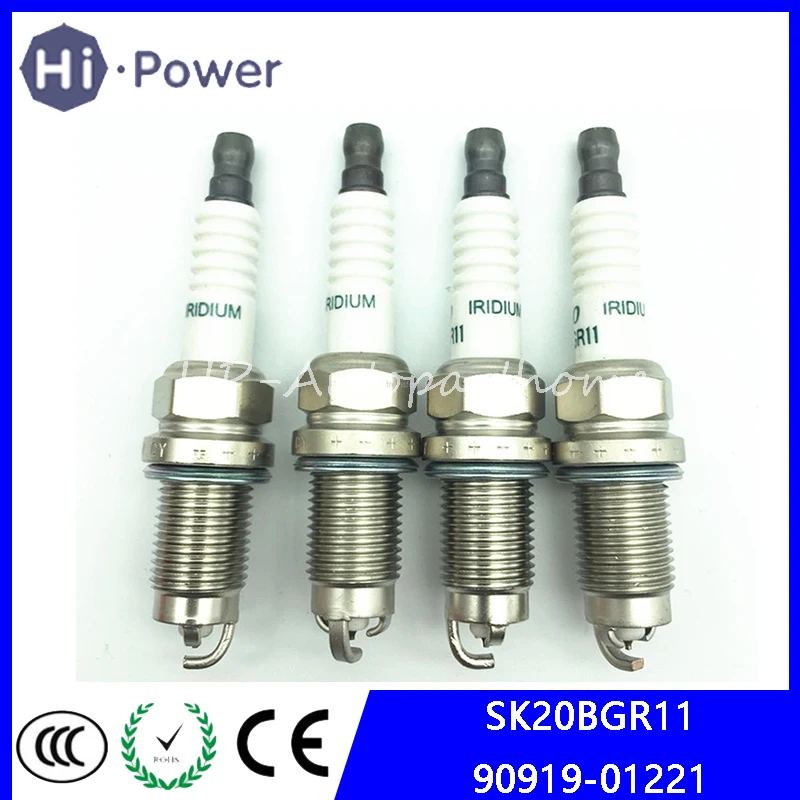 4 шт. SK20BGR11 90919-01221 вилки питания для Toyota Avensis RAV4 Vista Noah 90919 01221 иридиевая Свеча зажигания 9091901221