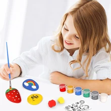 Juego de pintura de 20 rocas para niños, juguetes no tóxicos para Ocultar y buscar, arte Rock creativo, pintura de rocas, Kits de Arte y manualidades