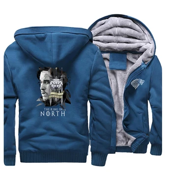 

Game Of Thrones Funny Sweatshirt Men Coat I AM King In The North Hoodies Hip Hop Streetwear Winter Jacket Fleece Warm Men Hoodie