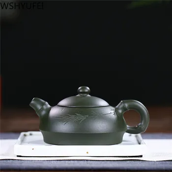 

Yixing tea pot purple clay teapot ore Green mud Chinese Handmade Tea set kettle tea infuser custom gift Authentic 240ml