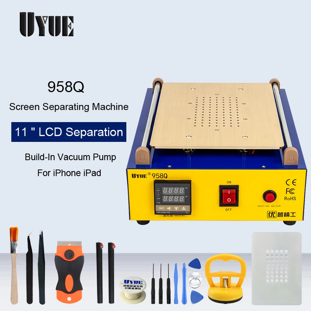 

UYUE 958Q 11 Inch 2 In 1 Multifunction LCD Repair Separator Machine Built-in Vacuum Pump Touch Screen Repair Refurbished