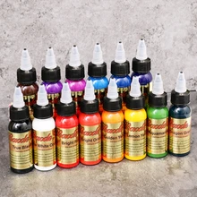 Высокое качество, 14 флаконов, набор цветов для татуировки, Перманентная краска для тела, макияж, пигмент, Профессиональная Красота, искусство, инструменты для татуировки