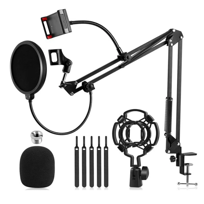 Microphone Stand Mic Boom Arm With Adjustable Suspension Scissor Phone Holder For Blue Snowball And Other Mics | Электроника