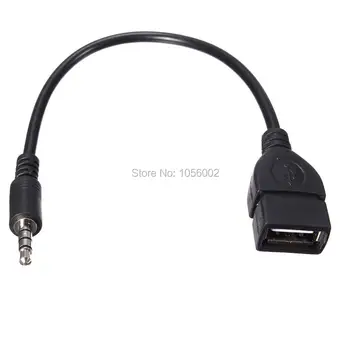 

1000pcs 3.5mm AUX Audio to USB 2.0 Male Data Sync Charge Cable Adapter Cord For MP3 MP4 Phone Audio Cable Line