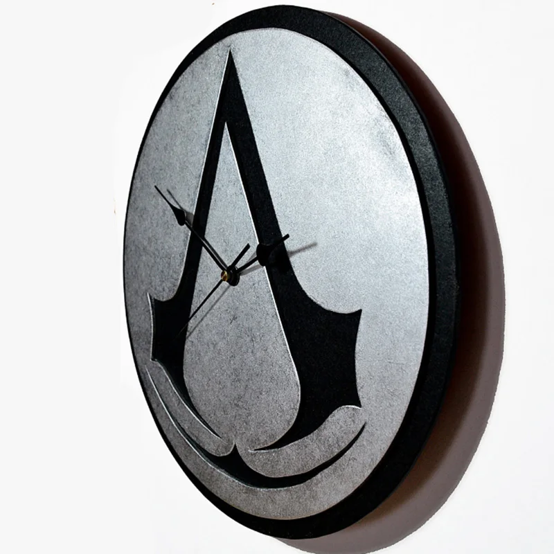 Assassin's Creed Shield настенные часы современный дизайн с деревом часы-пластинка кварцевые 3D декоративный Классический настенные домашние декоративные часы