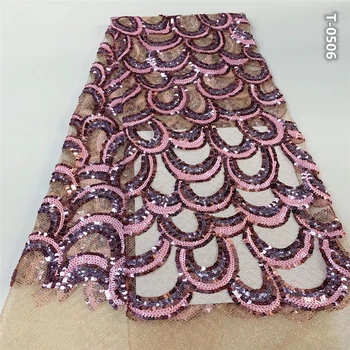 

Flower Pattern Sequins Lace Fabrics Embroidery African French Tulle Lace Fabrics Sequence Laces Nigerian Mesh Lace