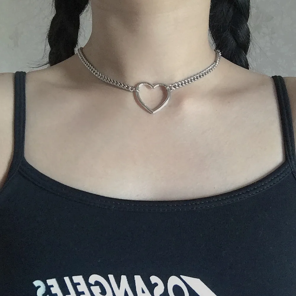Jewelry Necklaces Heart-Shaped Metal Sexy Wholesale Women Hollowing-Out Simplicity New