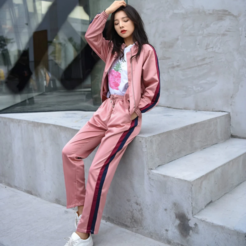 pink pants black top