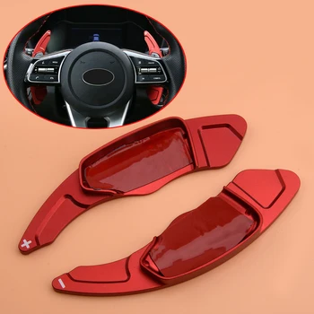 

1Pair Steering Wheel Shift Shifter Paddle Extension Red Fit For Kia Forte 2019 2020 Aluminium Alloy