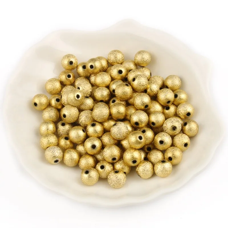 60 Perline In Ottone Con Foro Di Gomma - Per Gioielli Fai Da Te