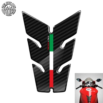 

3D Carbon-look Motorcycle Tank Pad Protector Italy Racing Small Tankpad Case for Aprilia Ducati Panigale Benelli Etc