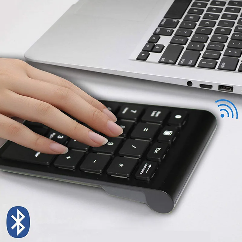 Bluetooth Номер Pad, беспроводной Bluetooth 22 клавиши Многофункциональные цифровые расширения клавиатуры для ноутбука/рабочего стола/ПК/ноутбука