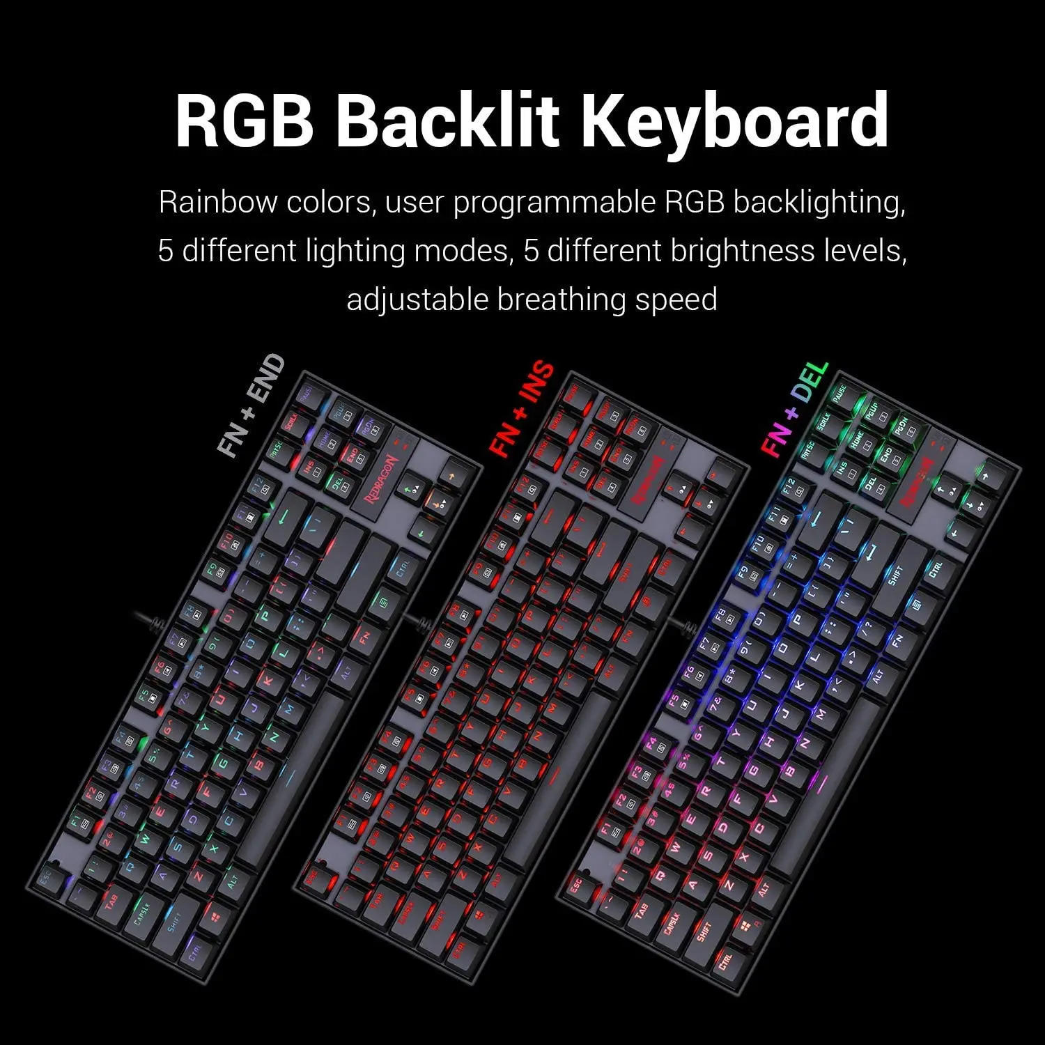 Redragon Gaming Keyboard Mouse Set K552-RGB-BA Mechanical Keyboard and Mice Combo USB Wired for Windows PC Gamers gaming computer keyboard