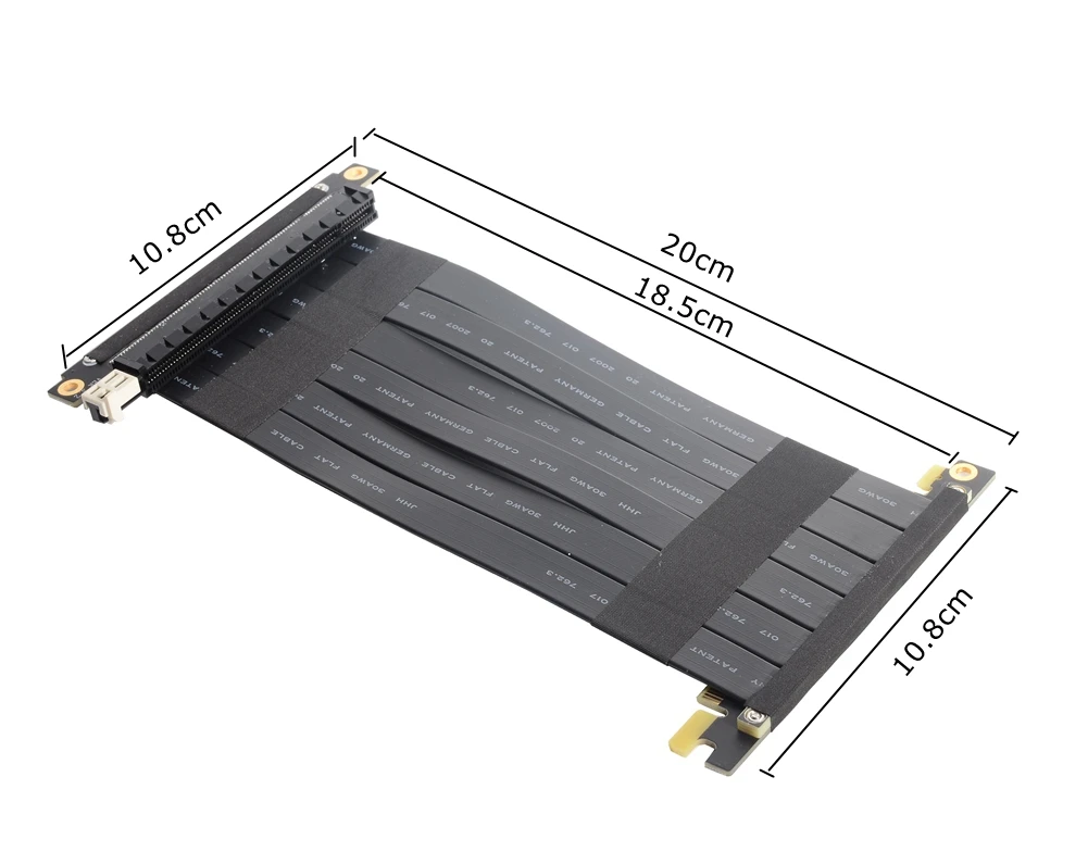 Flexible PCIe 4.0/3.0 X16 Graphics Card Extension Cable - Double Reverse Design for ITX A4 Builds Description Image.This Product Can Be Found With The Tag Names Graphics card cable x16, Pci e 30 x16 riser cable, Pci e x1 x16 riser cable, Pcie 30 x16 extension cable
