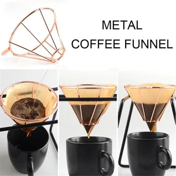 

TTLIFE Household Stainless Steel Reusable Brew Drip Coffee Filter Holder Funnel Hopper Mesh Tea Filter Basket