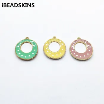 

New arrival! 29x26mm 50pcs mix colors Enamel Round shape Charm for Earrings parts,hand Made Earrings Findings Jewelry DIY