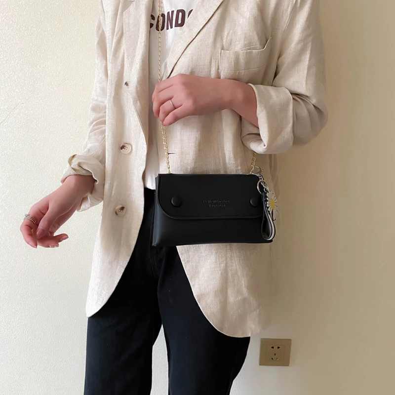 

Fashion Solid Crossbody Bag 2020 New Women Small Square Bag Girl Luxury Texture PU Chain Shoulder Messenger Bags Ladies Handbags