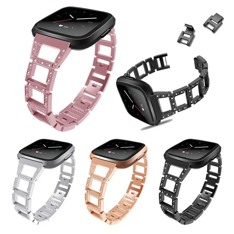 Сменный ремешок из нержавеющей стали регулируемые пряжки для ремня ForFitbit Versa Lite/Versa Watch