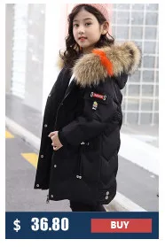 30 degrees Children Baby girl clothing Winter Thicken Parka Kids Faux Fur Hooded Coat Plus velvet Jackets clothes snowsuit