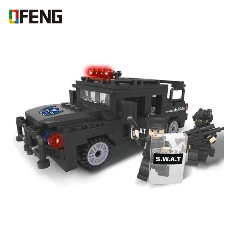 

City Police Special Forces Military Figure Bricks SWAT Team Armored Sport Car Weapon Building Blocks Toys 6507