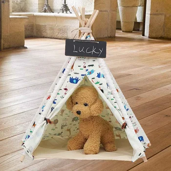 

Portable Pet House Dog Kennels Washable Tent Puppy Cat Bed Indoor Outdoor Home Playing Teepee Tipi Dog Supplies Folding
