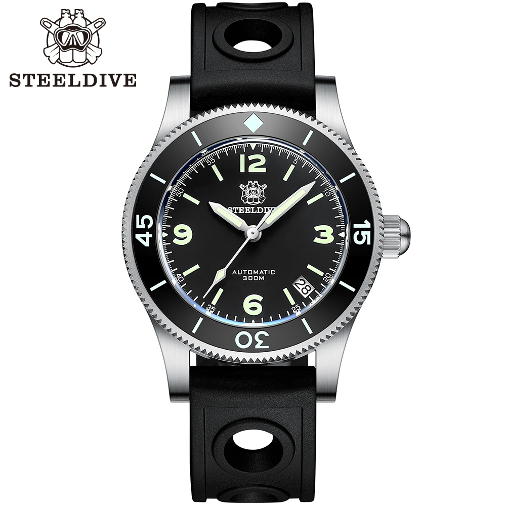 automatic mechanical watch Steeldive SD1952 316L Stainless Steel 30ATM  Water Resistant Ceramic Bezel Automatic Japan NH35 Dive Watch best skeleton watches