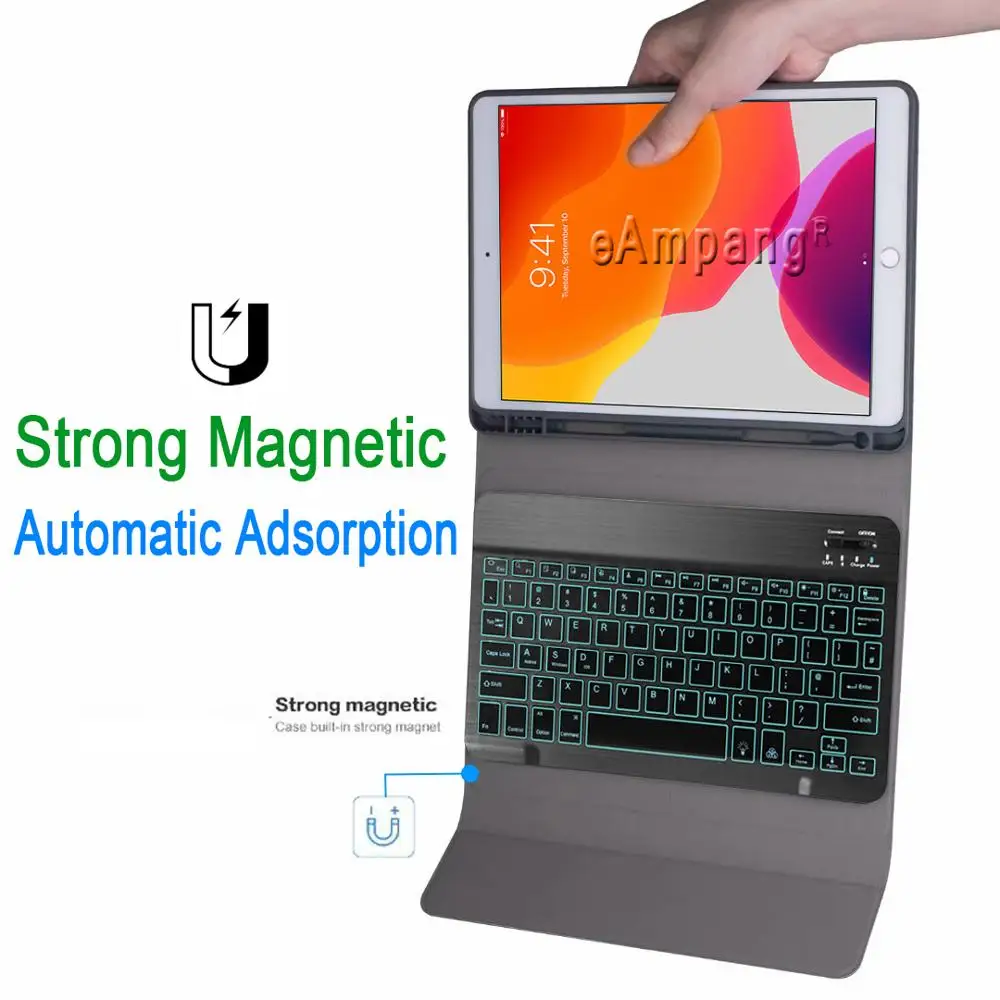 Backlit Keyboard Case for iPad Pro 12.9 Case with Pencil Holder for Apple iPad Pro 12.9 2015 2017 2