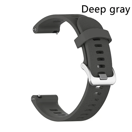 Силиконовый ремешок для Garmin Forerunner 245 645 музыка vivoactive 3 тренажер Смарт-часы аксессуары ремешок браслет мягкий - Цвет: Deep gray