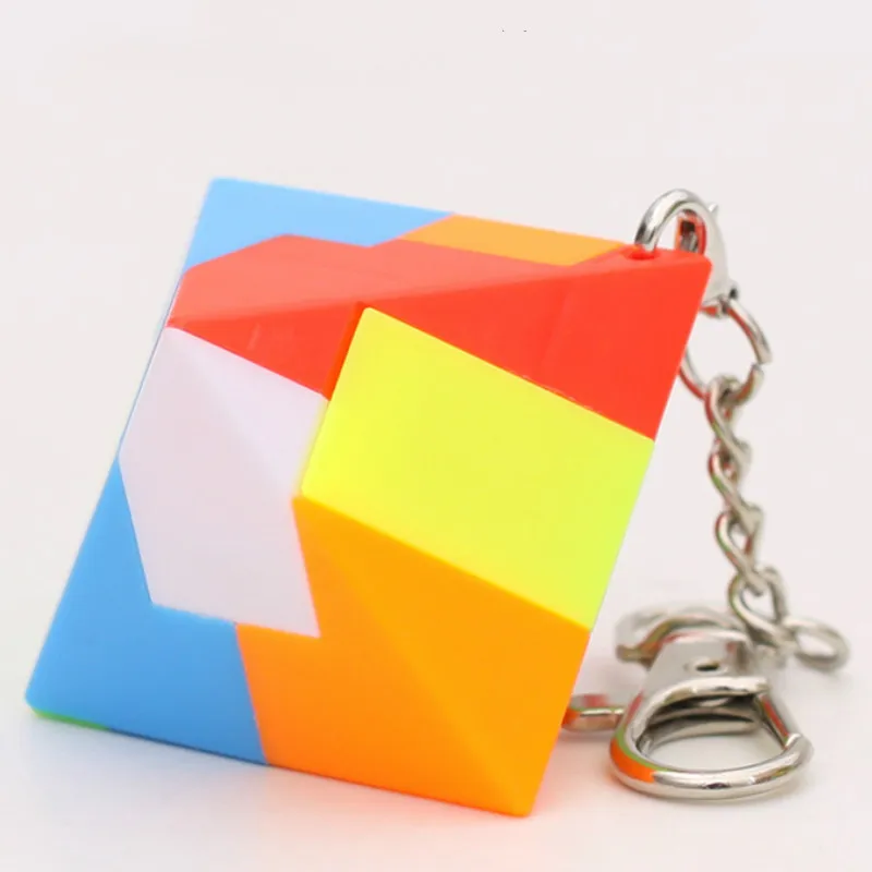 Мини-цепочка для ключей, Магический кубик, трехгран цилиндр Скорость куб головоломка Neo Cubo Magico, обучающие игрушки для мальчиков - Цвет: Цвет: желтый