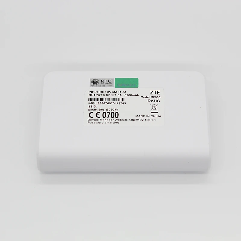 Bank com Porta Wi-fi com 5200mah Desbloqueado Novo Lte Bolso Roteador Power Lan Zte Mf903 4g 3 High Quality Computador e Escritório
