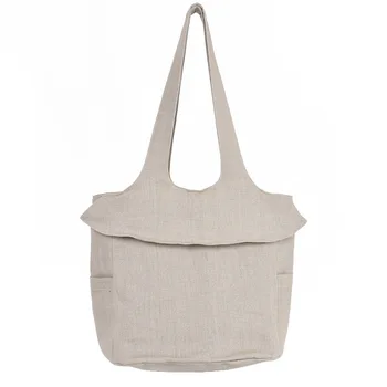 

Women's Origional Flounced Temperment Shoulder Bag Big Brand Simple Canvas Bag Flax Cloth Bag