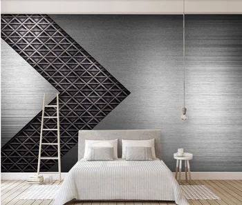 

Customized modern minimalist 3D geometric metal texture living room bedroom background wallpaper mural...