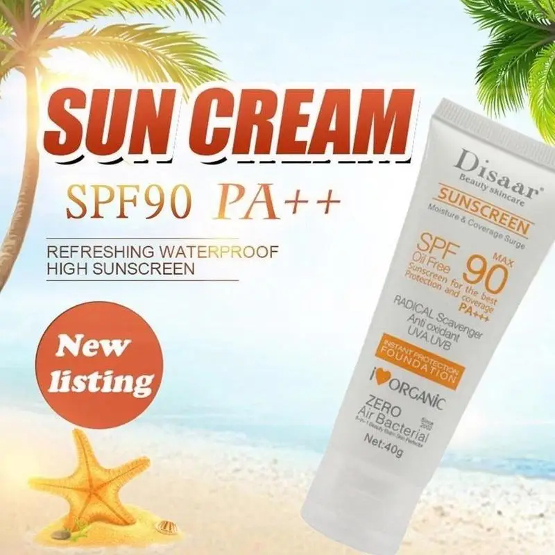 40g Body Sunscreen Whitening Cream Sunblock Oil-control Skin Anti-Aging SPF 90 Face Body Protective Moisturizing SunCream