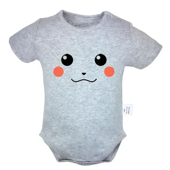 

Cute Pokemon Pikachu Pokeball Steve Aoki Silhouette Design Newborn Baby Boys Girls Outfits Jumpsuit Infant Bodysuit Clothes Sets