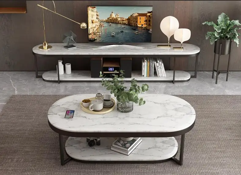 Boreal Европа Современная мраморная Настольная Ваза чайный стол сочетает в себе сокращенную эллиптическую двухслойную Настольная Ваза чайный стол гостиная в помещении