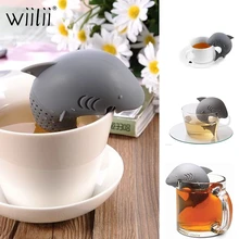 Wiilii, силиконовый фильтр для заварки в виде акулы, ситечко для рассыпчатого чая, травяной фильтр для специй, рассеиватель для чая, чайный горшок, диффузор для специй
