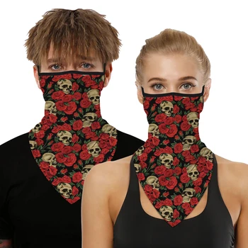 

Skull Triangle Mask Unisex Earloop Dust Protective Mask Fabric Cloth Washable Fashion Breathable Leopard Face Mask Elastic