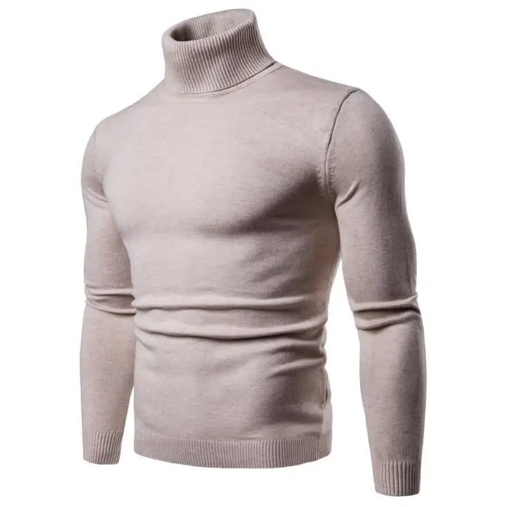 Осень зима мужской свитер с высоким воротником мужская вязаная одежда модный мужской хлопковый свитер с длинным рукавом для мужчин M-2XL